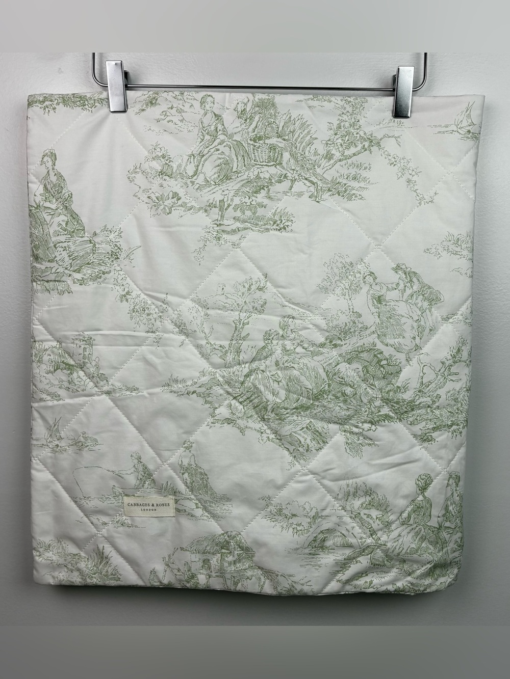 Cabbages & Roses London Country Toile de Jouy King Quilted Pillow Sham NWOT